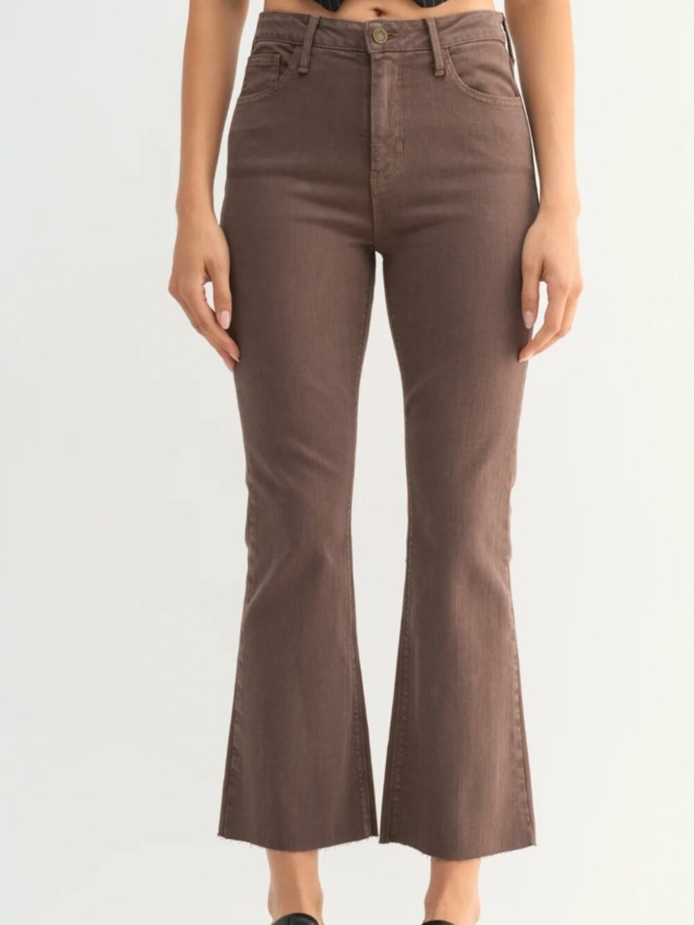 Just Black Denim Cropped Demi Flare